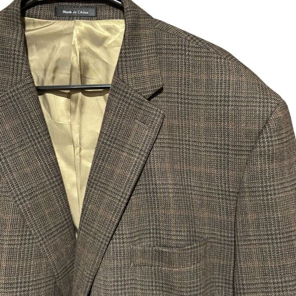 Lauren Ralph Lauren Brown Plaid Wool Blazer Sports Coat - Picture 4 of 9